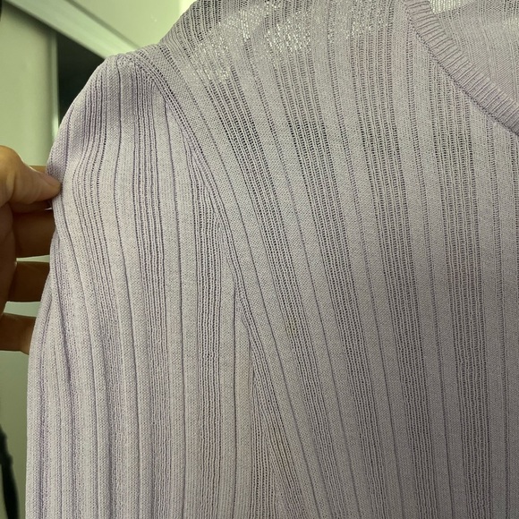 MANGO Ribbed Viscose Balloon Sleeve button Cardigan in purple - Picture 4 of 10